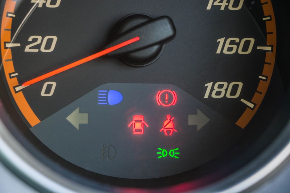 A laptop screen showing a clean dashboard with green status indicators.
